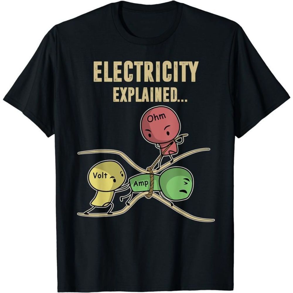 Funny Electricity Explained Ohm Law Graphics T-shirt